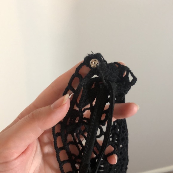 NWT American Eagle XS black crocheted shift dress - Picture 6 of 9